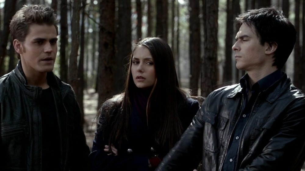 Stefan, Elena, and Damon argue