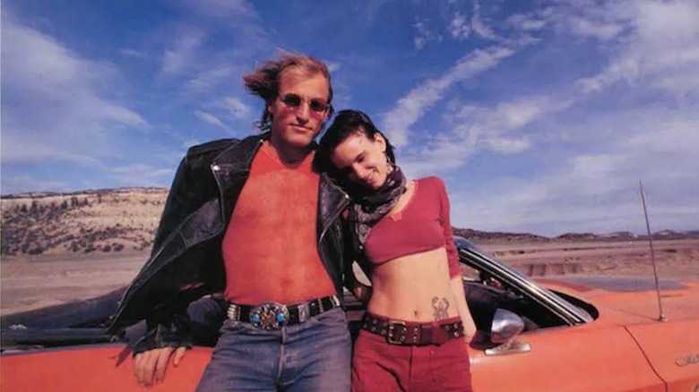 Mickey and Mallory Knox pose in the desert