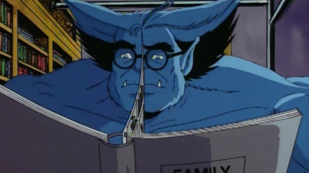 Hank McCoy, AKA Beast, reading a book on X-Men: The Animated Series