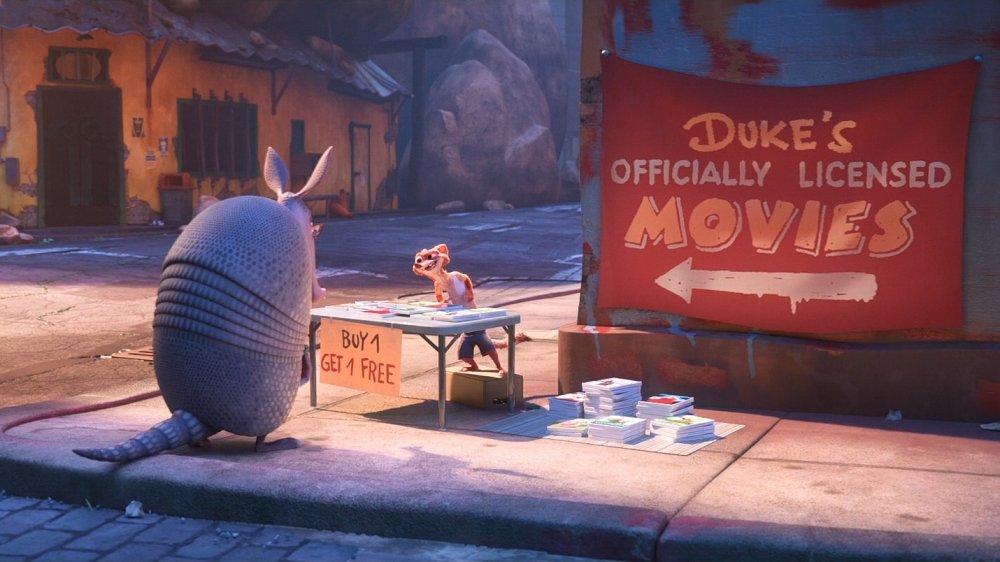 Duke Weaselton's bootleg movie stand, from Zootopia