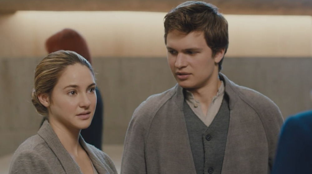 Shailene Woodley and Ansel Elgort as Tris and Caleb in Divergent