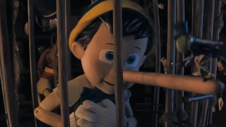 Pinocchio with long nose in Pinocchio 2022