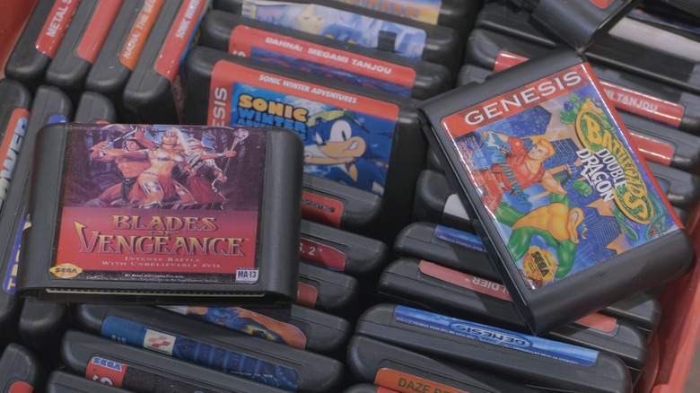 Genesis cartridges in a pile