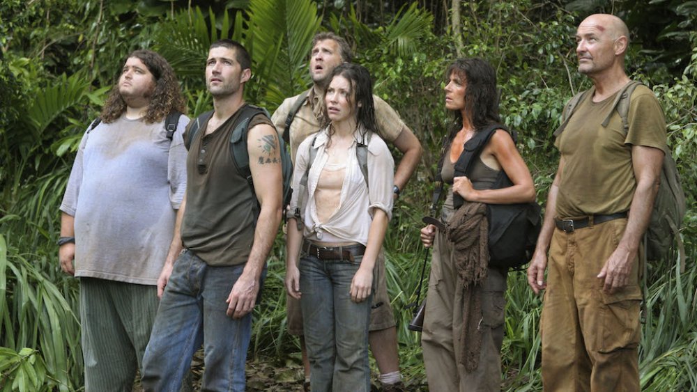 The cast of Lost, exploring the island