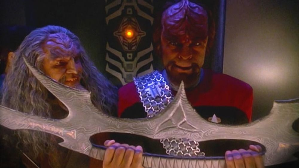 Worf and Kor with the Sword of Kahless