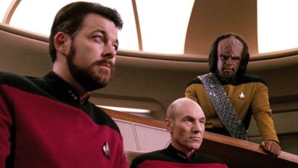 Worf with Star Trek crew