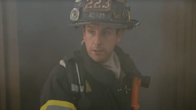 Chuck prepares to fight a fire.