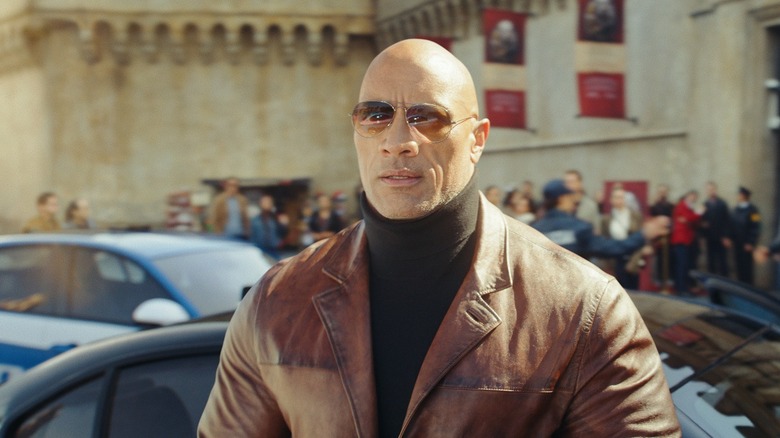 Dwayne Johnson wearing glasses