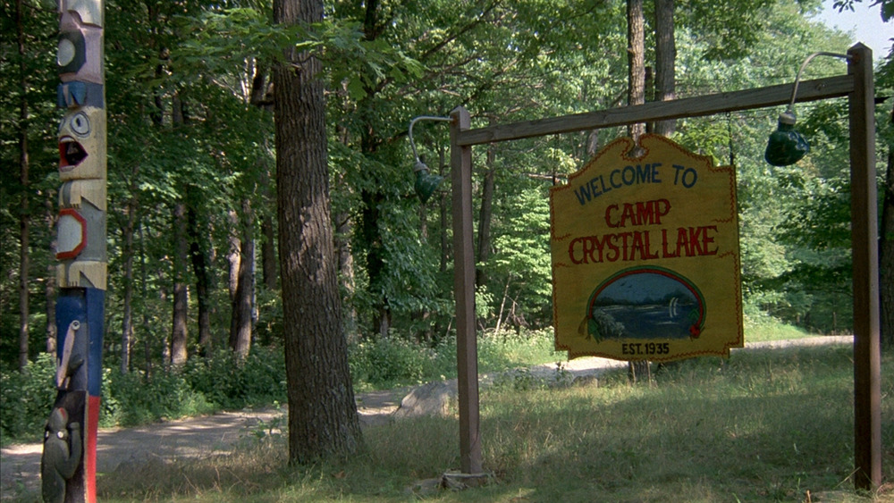 Welcome to Camp Crystal Lake sign