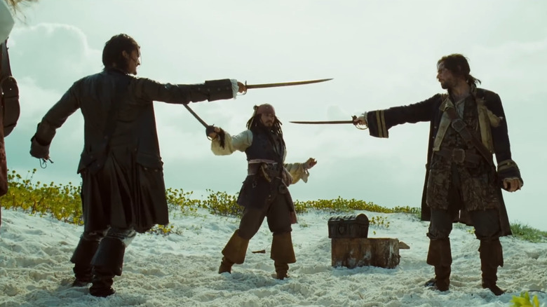 Jack, Will and Norrington fight