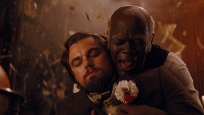 Candie after being shot in Django Unchained