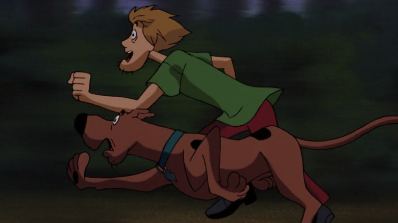 Shaggy and Scooby run away from zombies