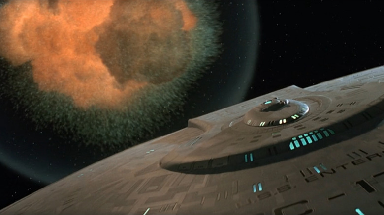 The Enterprise exploding