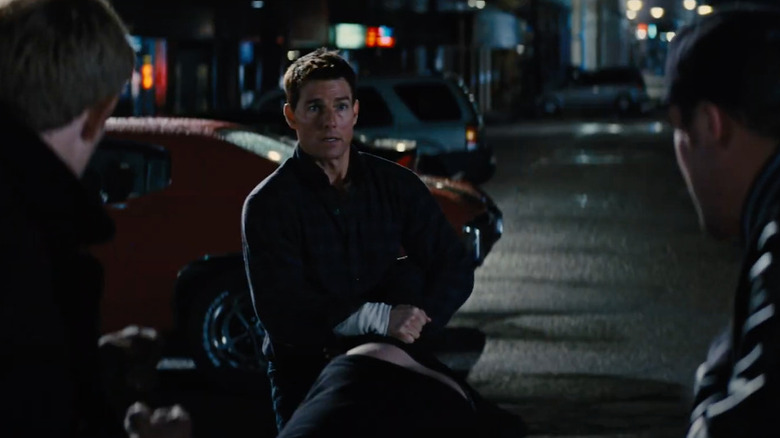 Jack Reacher faces off a group of men