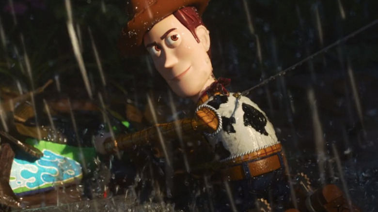 Woody saving RC in rain