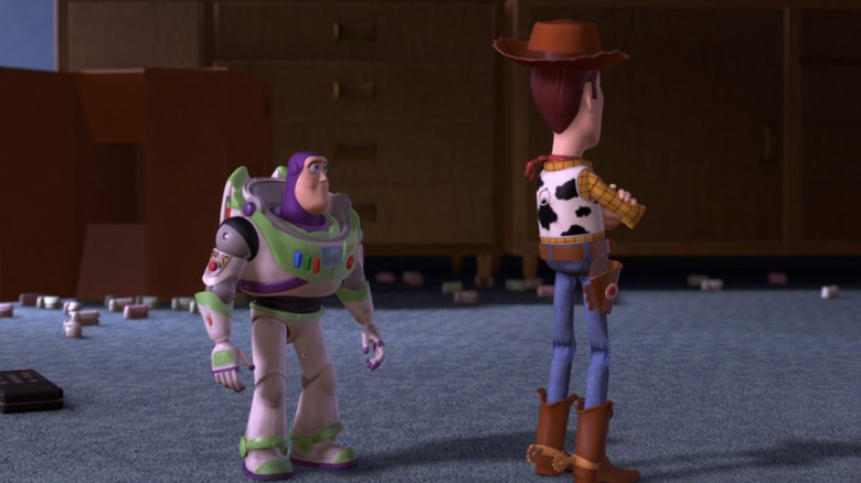 Woody turns his back on Buzz