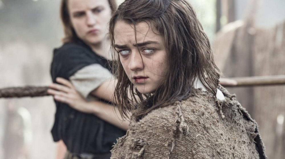 Maisie Williams as Arya Stark, facing the Waif in Game of Thrones