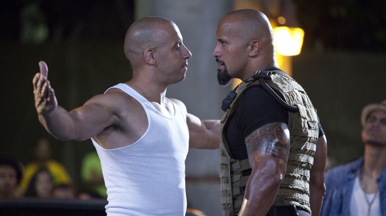 Dom Toretto confronts Luke Hobbs