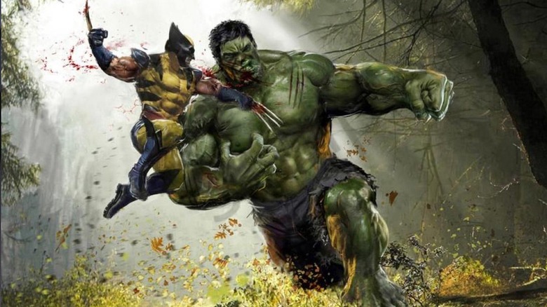 Wolverine fights Hulk