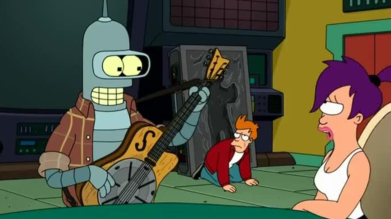 Bender plays the guitar
