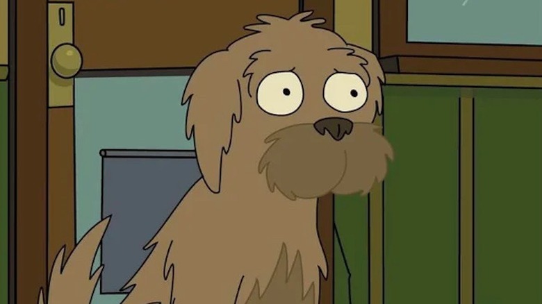 Seymour the dog looks sad