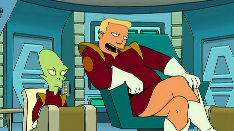 Zapp leans over to Kif