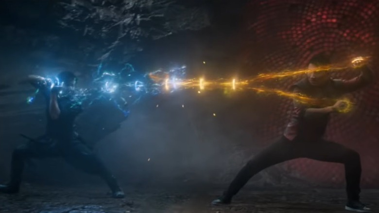 Shang-Chi Tony Leung Chiu-wai and Simu Liu fighting