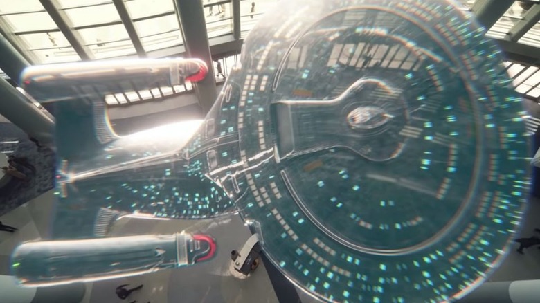 A hologram of the Enterprise