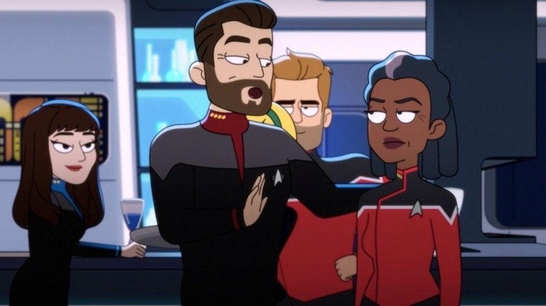 Riker and Freeman on the bridge