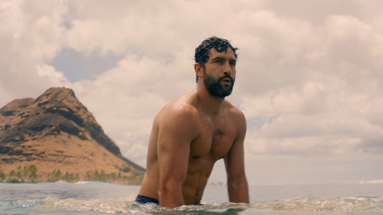 Jesse swimming in ocean