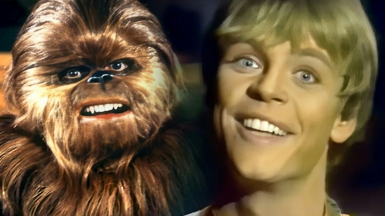 Lumpy the Wookiee and Mark Hamill as Luke Skywalker on The Star Wars Holiday Special