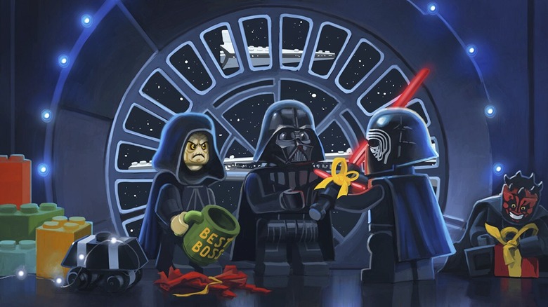 Christmas on the Death Star with Darth Vader, Darth Maul, Darth Sidious, and Kylo Ren in the Lego Star Wars Holiday Special