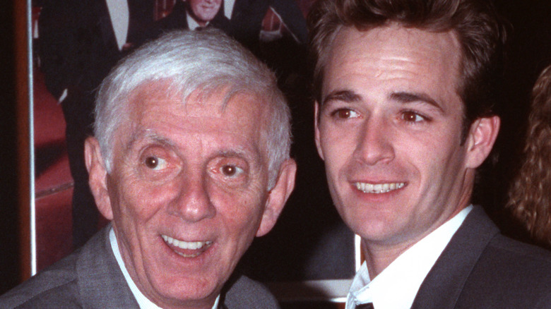 Aaron Spelling and Luke Perry are happy