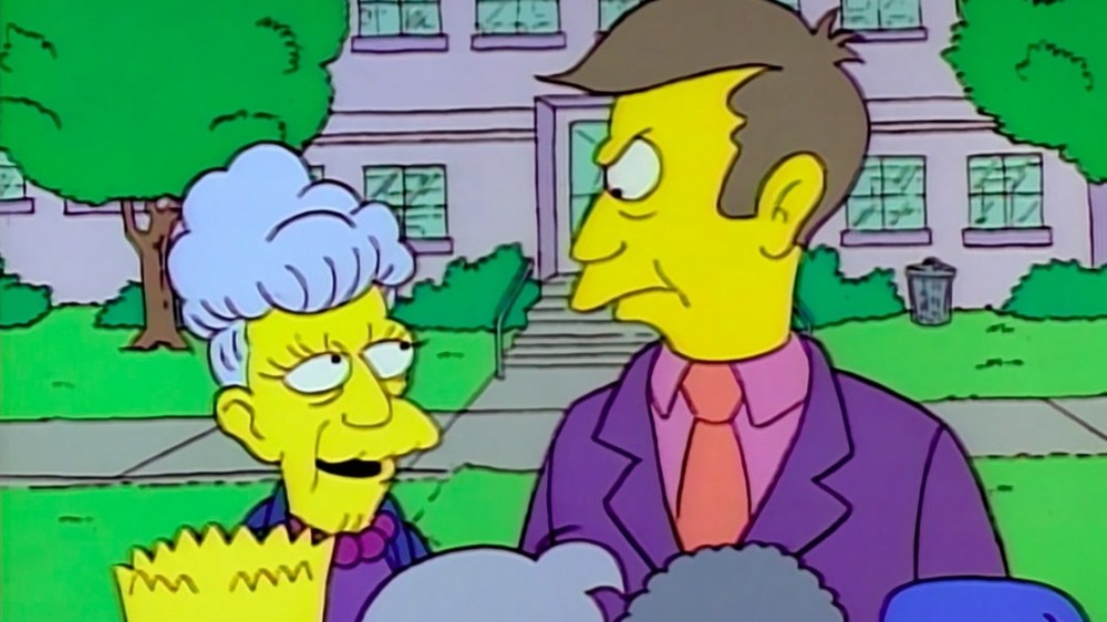 Agnes talking to Principal Skinner