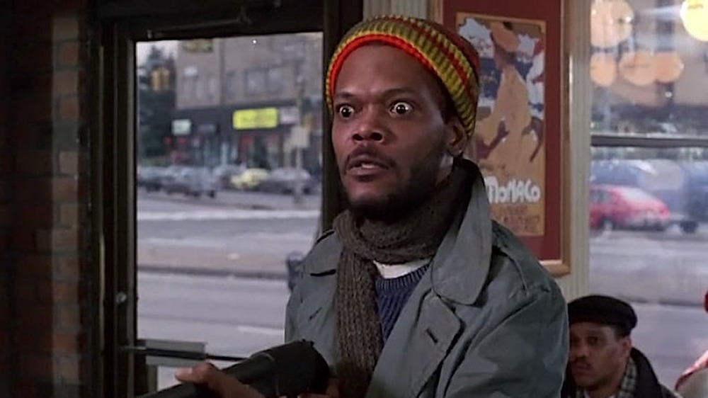 Samuel L. Jackson with gun in Coming to America