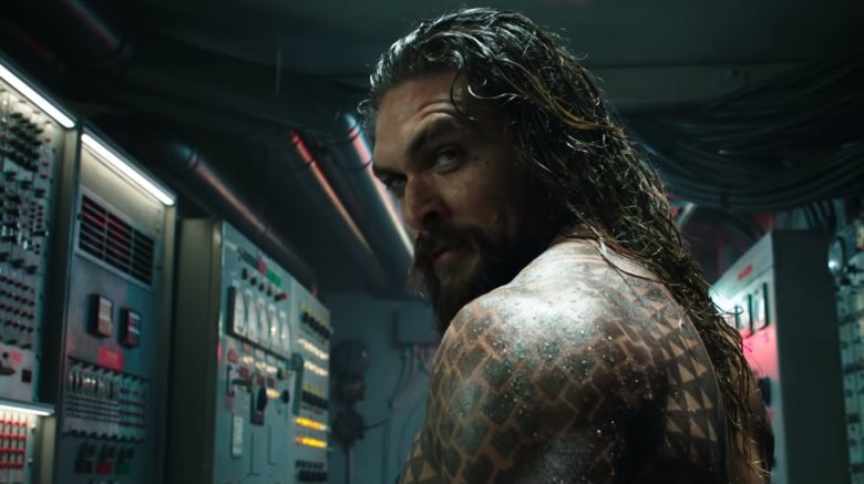 Jason Momoa as Aquaman on a submarine