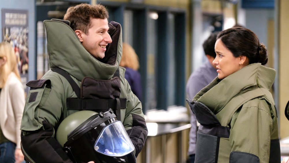 Andy Samberg and Melissa Fumero on Brooklyn Nine-Nine