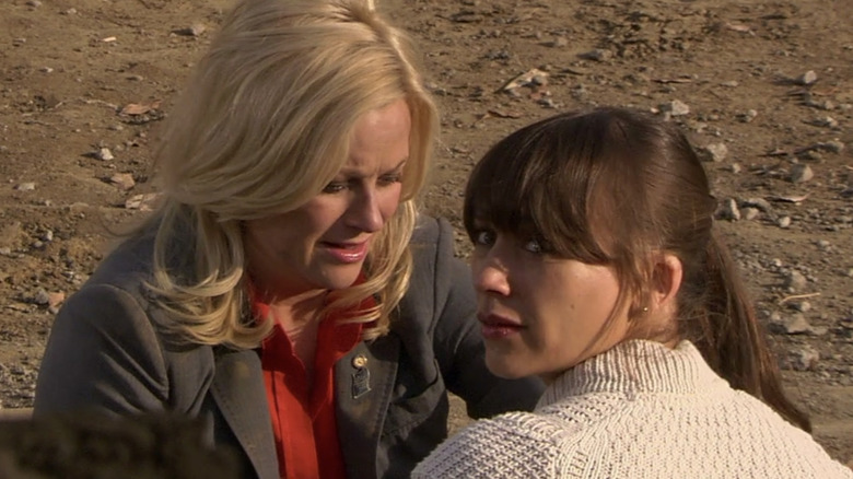 Ann helping an injured Leslie