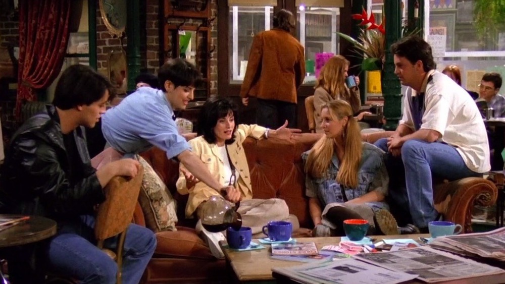 The friends talk in Central Perk