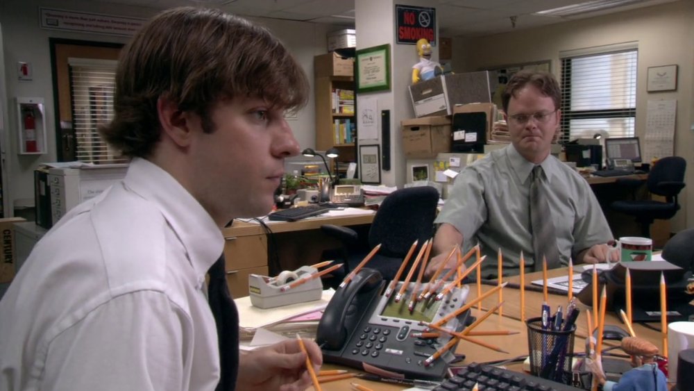 John Krasinski and Rainn Wilson in The Office