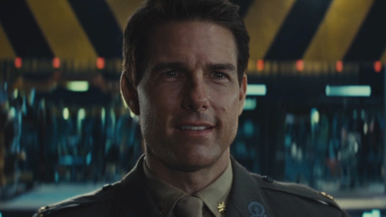 Tom Cruise Major Bill Cage smiling