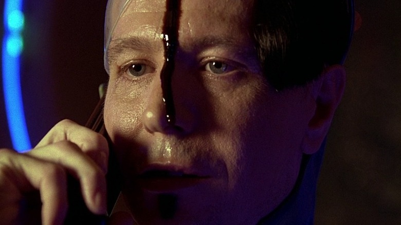 Blood dripping down Zorg's face