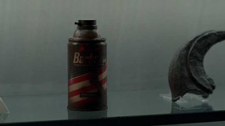 Barbasol can intact on shelf