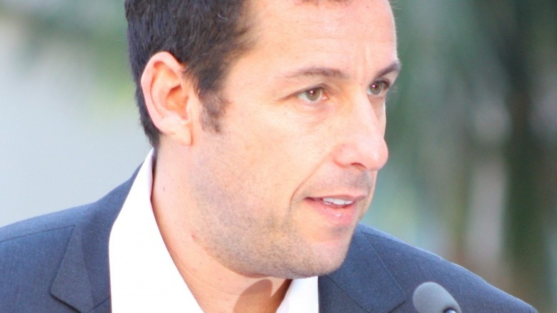 Adam Sandler gives a speech