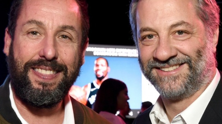 Adam Sandler and Judd Apatow pose