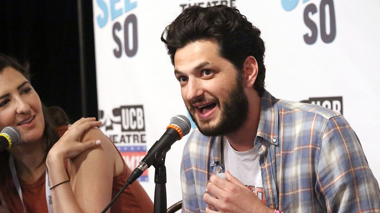 Ben Schwartz at a UCB panel with D'Arcy Carden