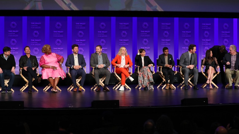 The cast of Parks and Rec at the 10th anniversary reunion