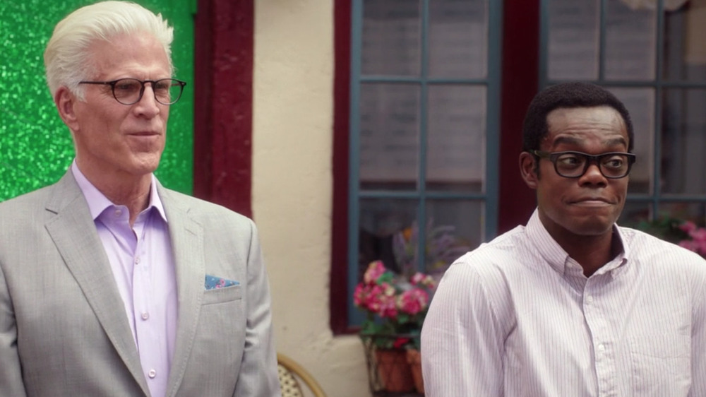 Ted Danson and William Jackson Harper in The Good Place