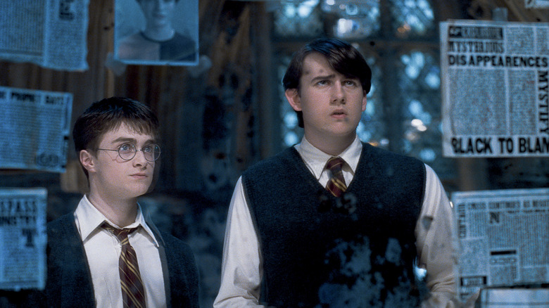 Harry and Neville looking at mirror