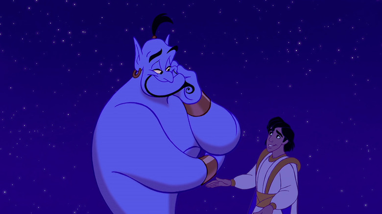 Aladdin thanks Genie for saving his life